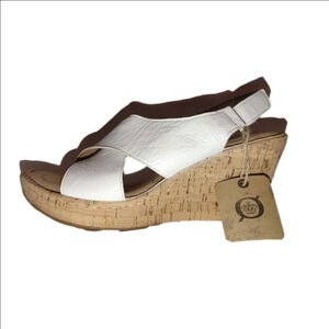 Born Jenni Leather Cork Platform Sandals Size 9M NWT